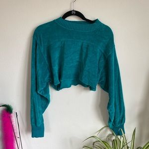 Vintage 80s Felt Crop Sweater